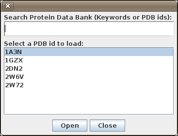 Results of Protein Data Bank Search