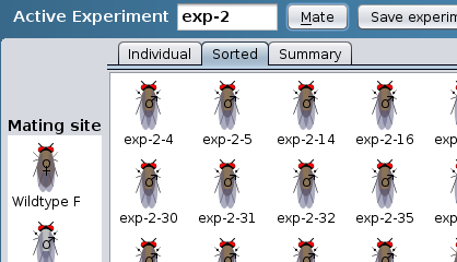 Sorted mating results Sorted mating results