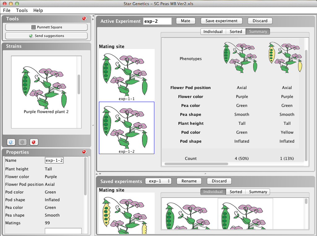 StarGenetics Pea User Interface showing the Show Description button in the Summary tab